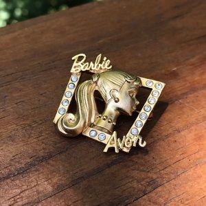 🌻3/25🌻1998 Barbie Avon Mattel Brooch Rhinestones